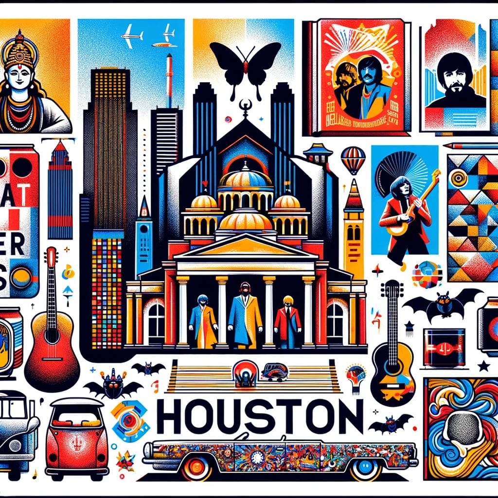 A colorful collage of Free must do's in Houston, TX