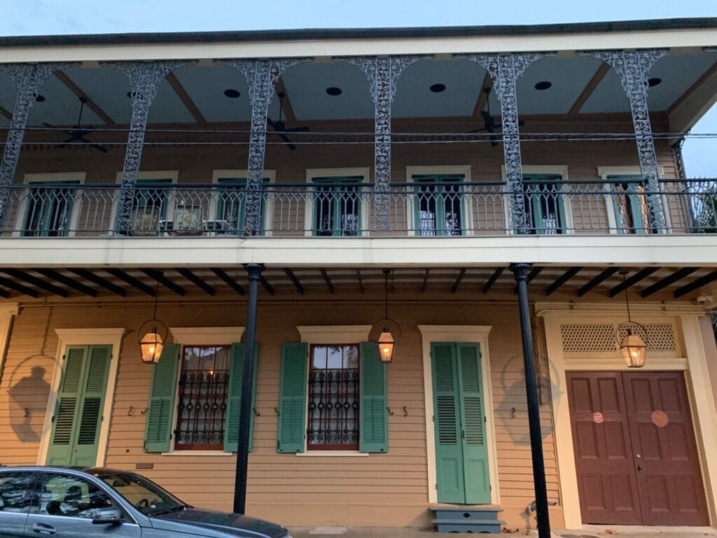 Vibrant and colorful homes lining the streets of New Orleans, showcasing a kaleidoscope of hues and tones. Beach color with turquoise doors and shutters is so charming.