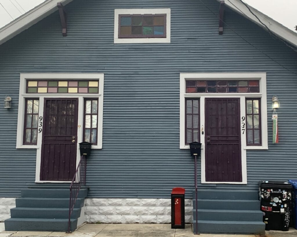 Vibrant and colorful homes lining the streets of New Orleans, showcasing a kaleidoscope of hues and tones. Colors I don't know how to name are all over New Orleans.