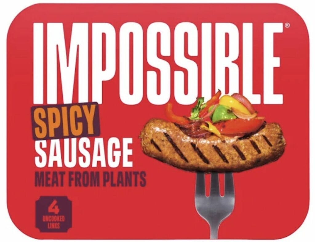 Delicious and sustainable Impossible Spicy Sausage.