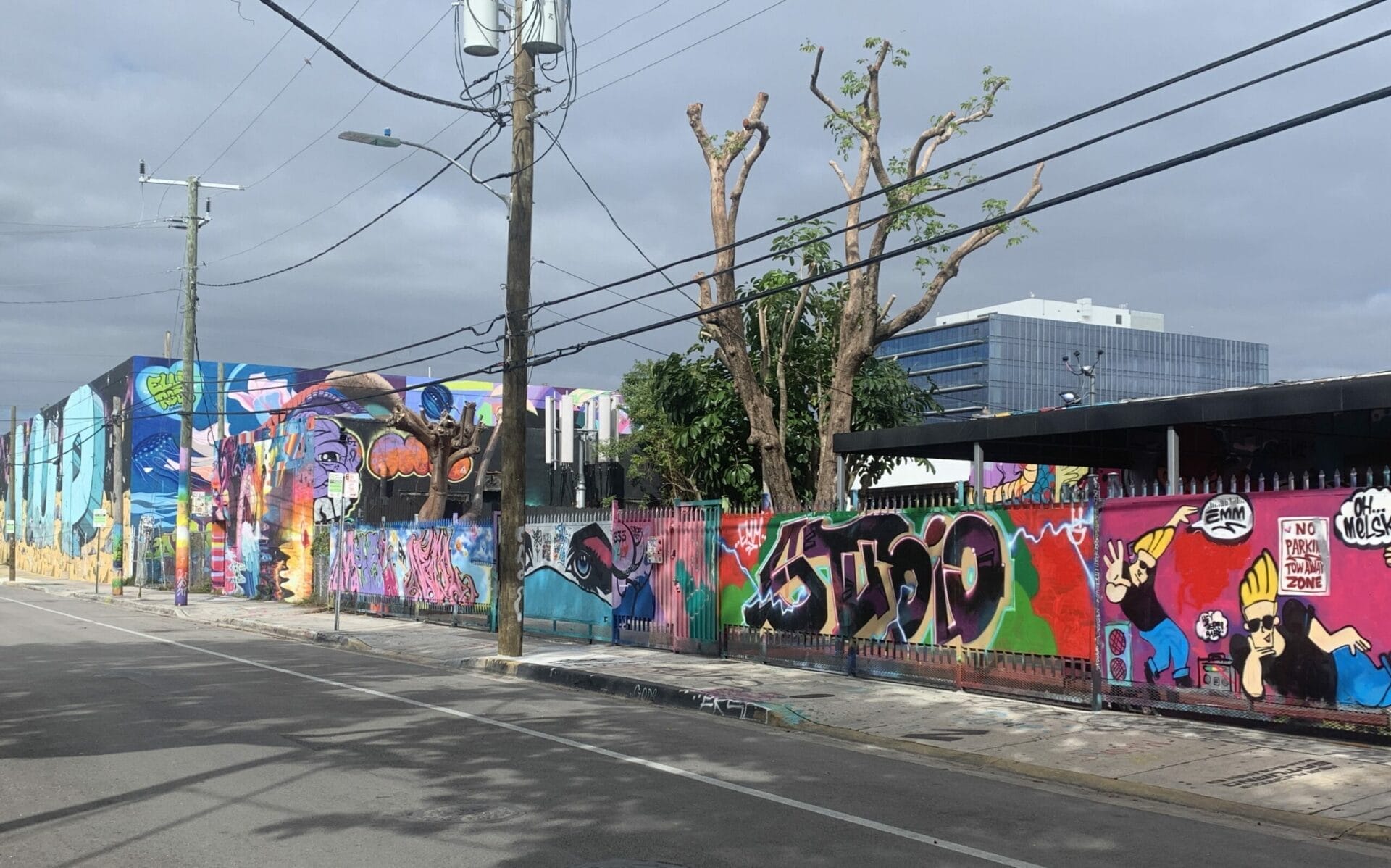 Vibrant street mural in Wynwood, Florida, showcasing colorful artwork on urban walls. So much colors in this neighborhood.