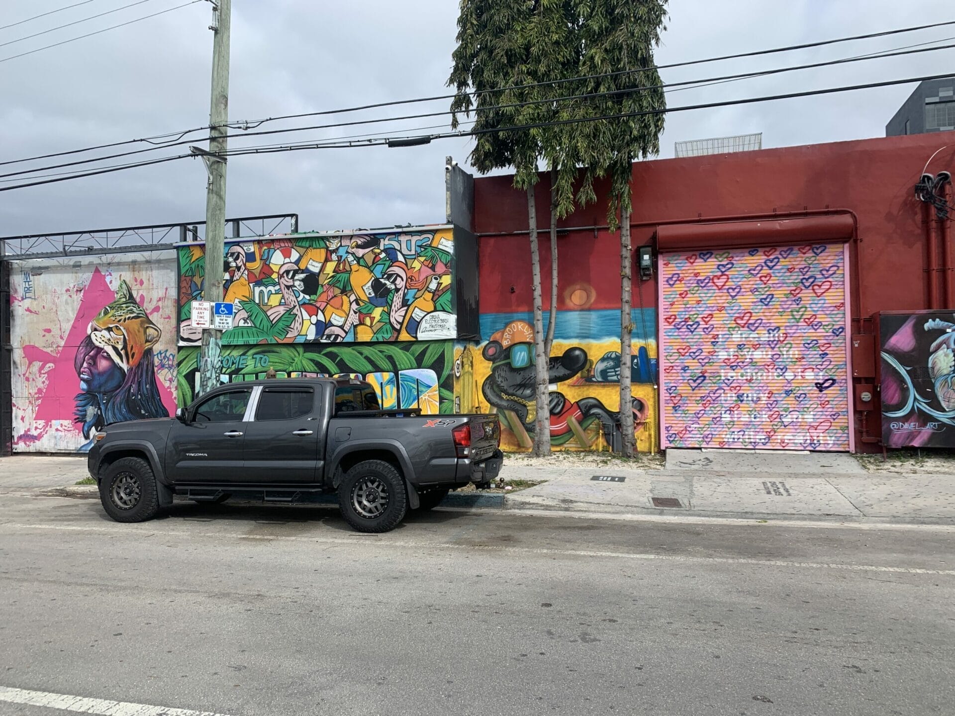 Vibrant street mural in Wynwood, Florida, showcasing colorful artwork on urban walls. Colors. Colors. Colors.