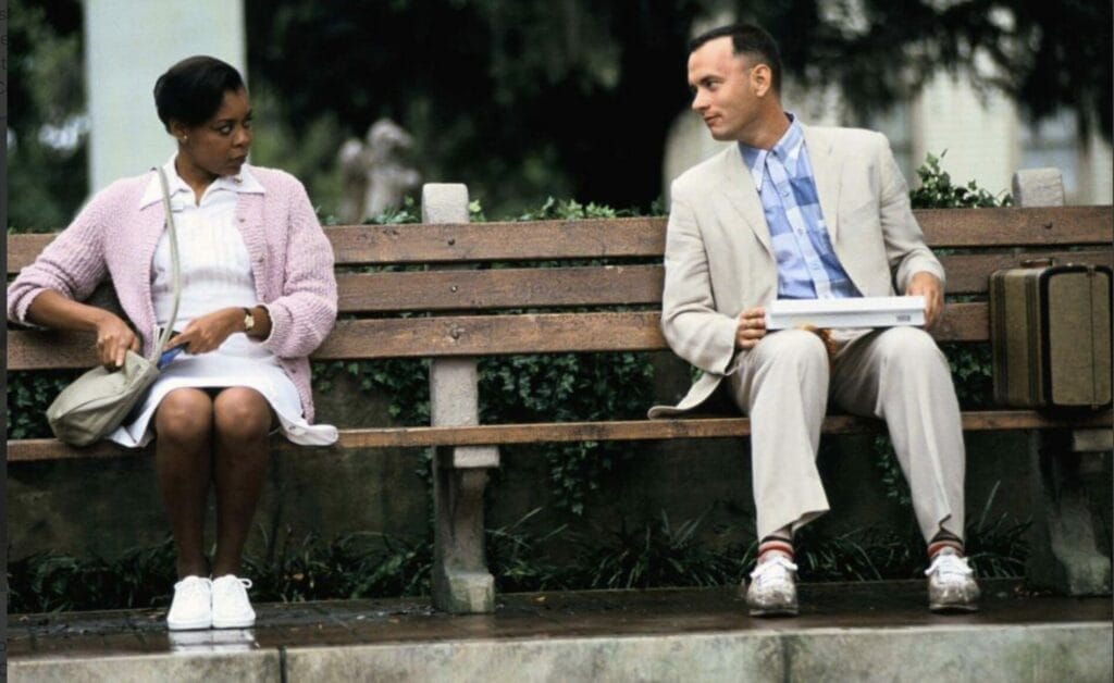 Forrest Gump Bench in Savannah's park square. 