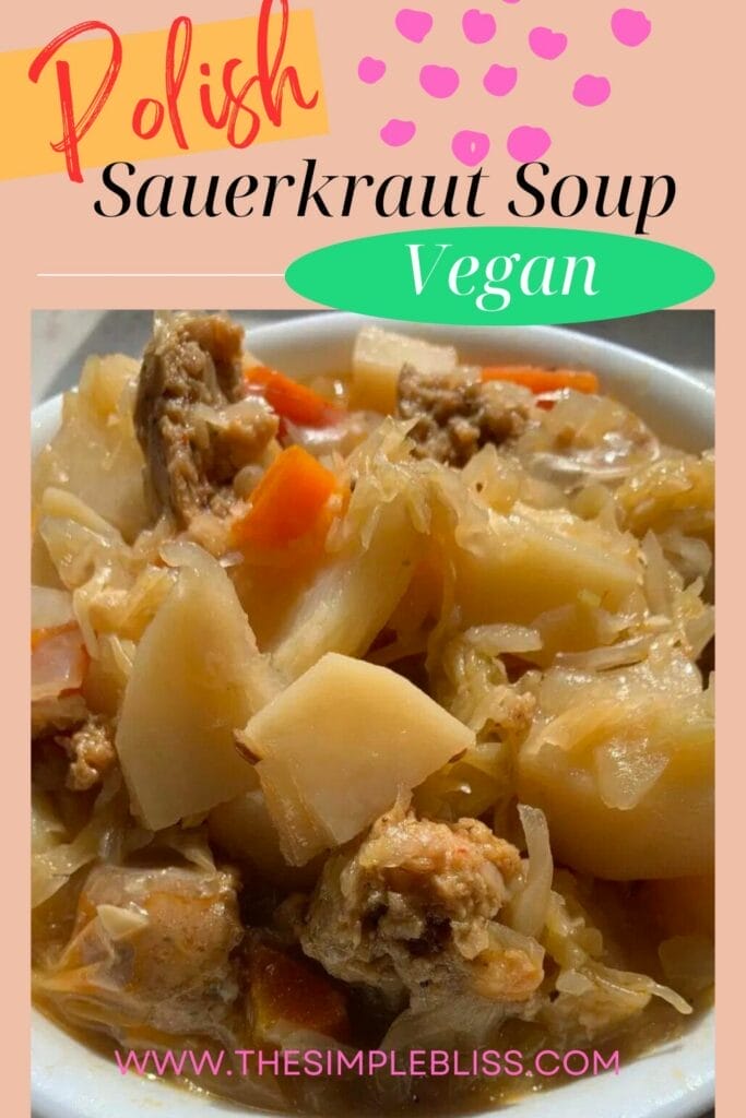 Vegan Polish sauerkraut soup recipe.