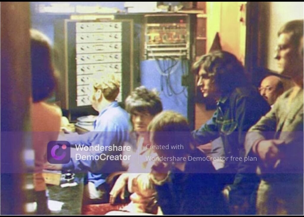 Rolling Stones in the recording room of Muscle Shoals Recording Studio.