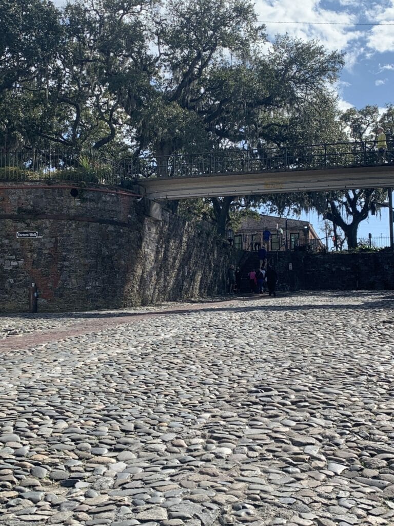 Travel Savannah, Georgia - Historic River Street - cobblestone road