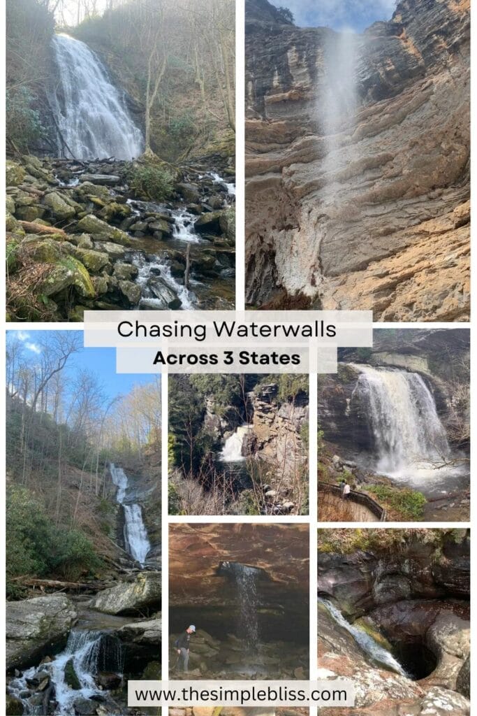 Chasing waterfalls across 3 states and enjoying mountains towns as we pass by.