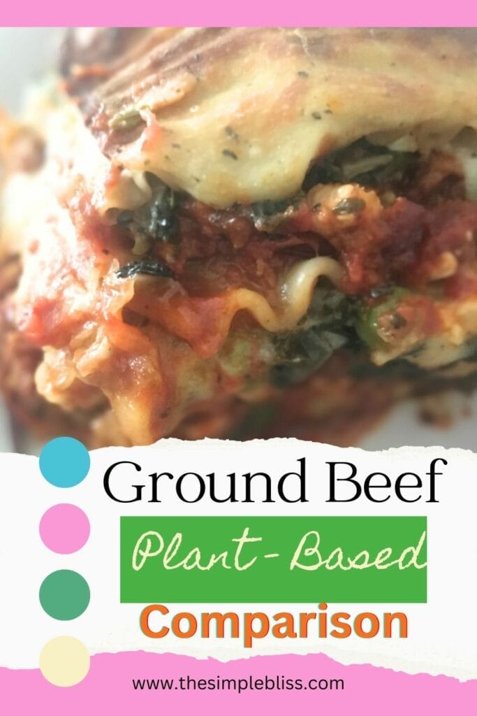 Plant-based ground beef product comparison.