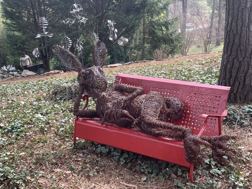 Grovewood Gallery in Asheville, NC - fun metal animal sculpture