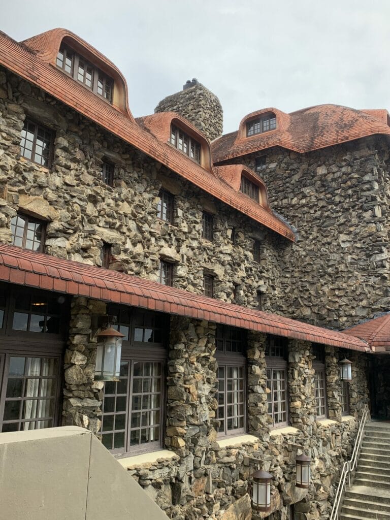 The Omni Grove Park Inn in the mountain town of Asheville, NC - from outside the main building