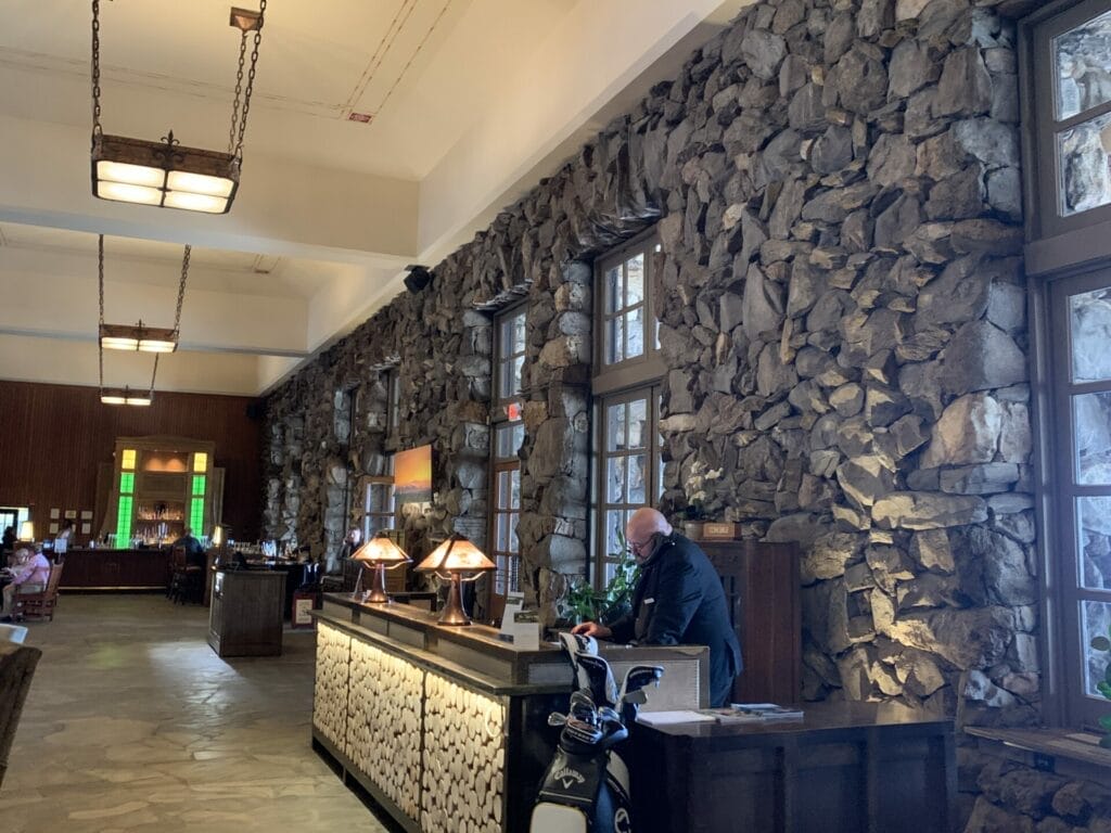 The Omni Grove Park Inn in the mountain town of Asheville, NC lobby of the hotel