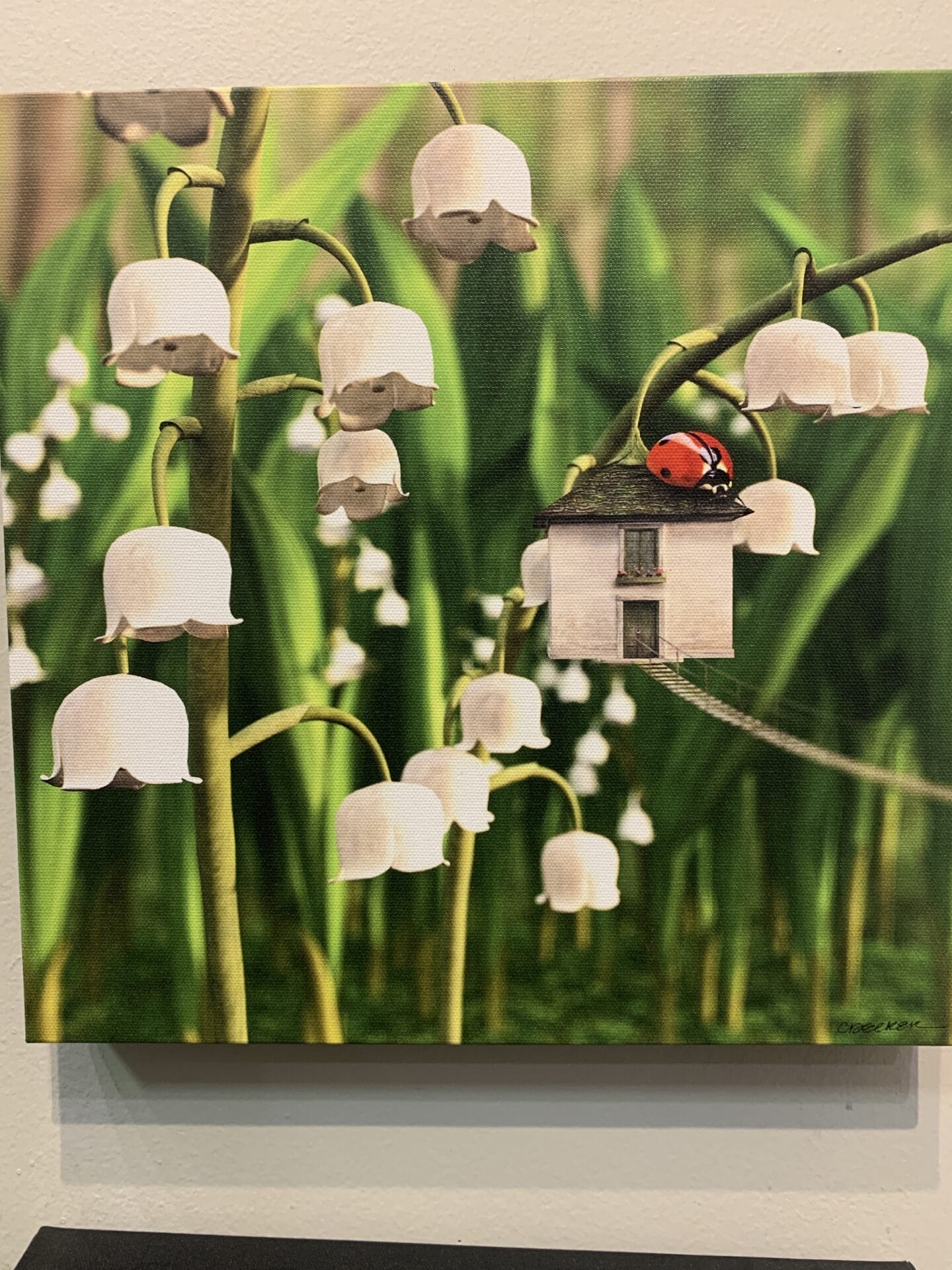 Woolworth Walk in Asheville, NC - cute art by local artist of lilly of the valley.