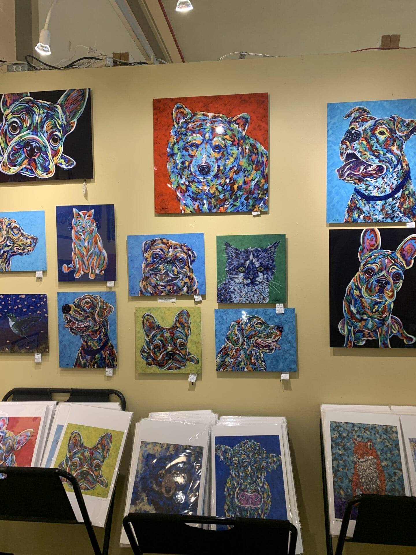 Woolworth Walk in Asheville, NC - colorful and fun animal paintings by local artist