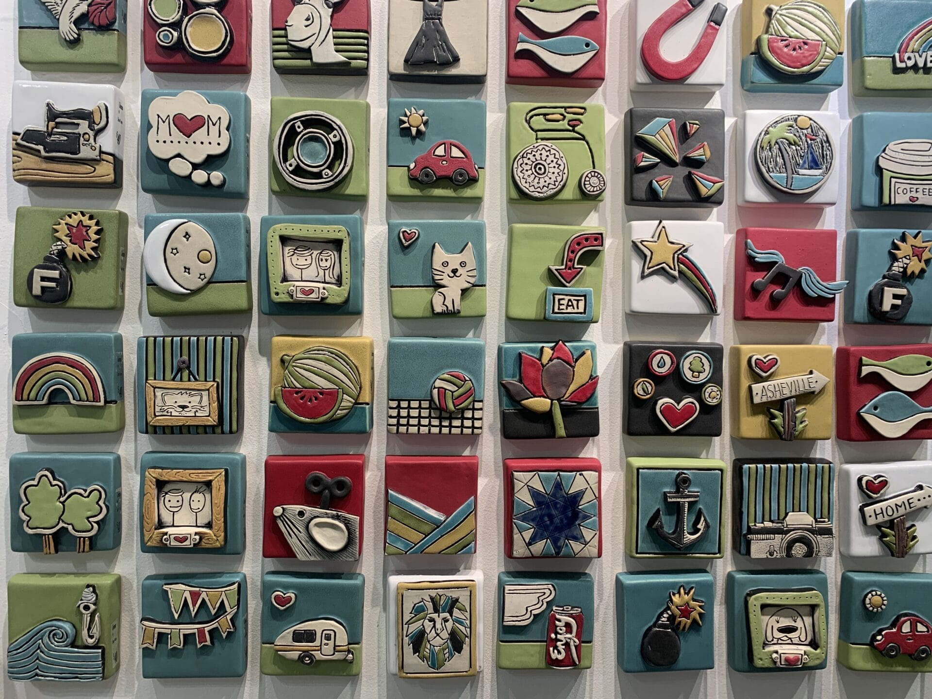 Woolworth Walk in Asheville, NC - local artist, small squares