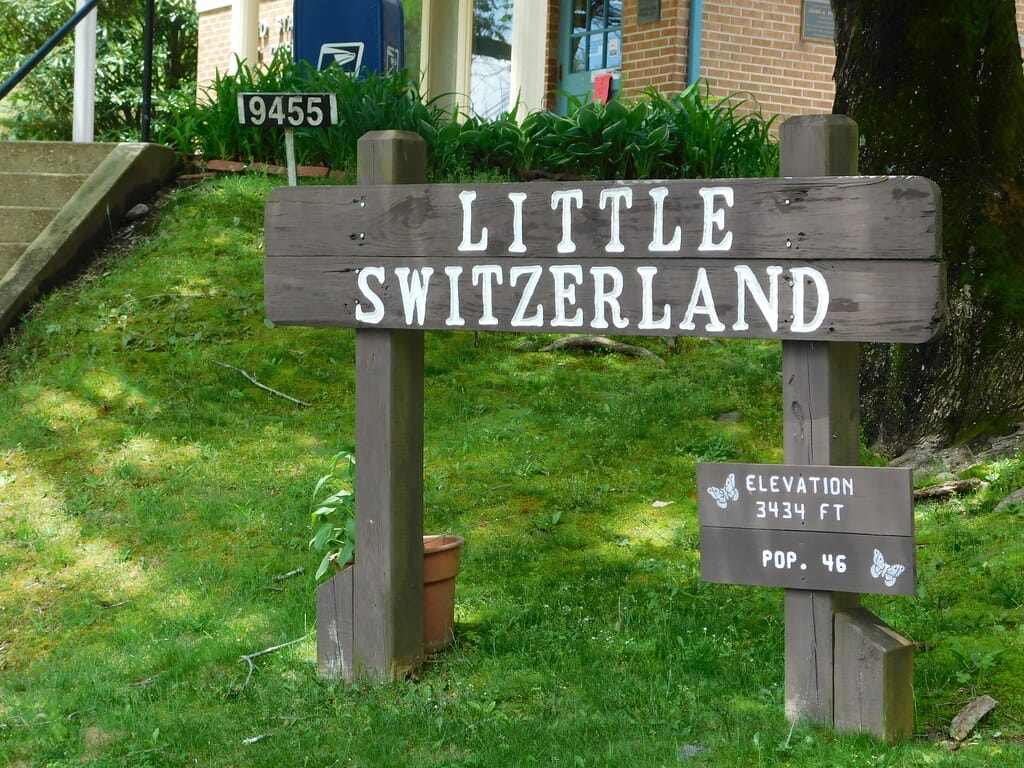 Little Switzerland city sign in North Carolina.