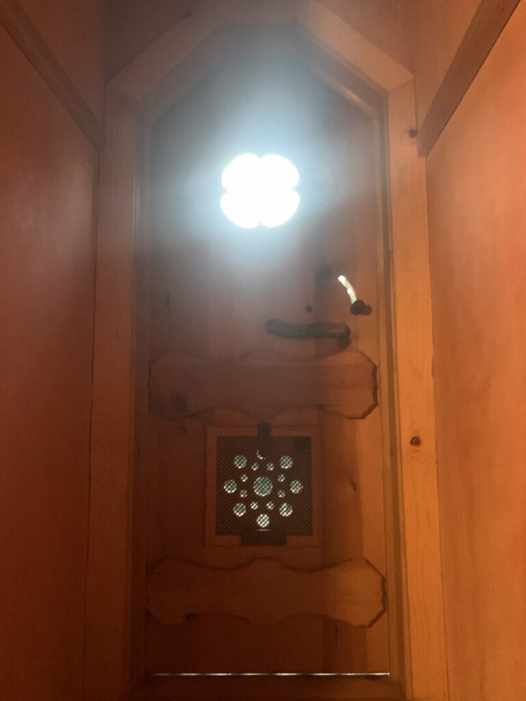 Door to the light from the cave of my isolation therapy room.