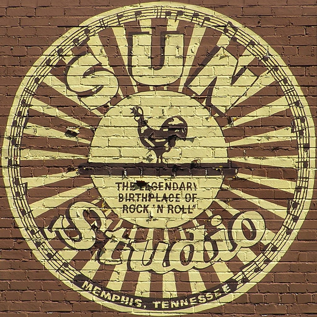 sign of Sun Studio on Beale Street in Memphis. The birthplace of Rock n Roll.