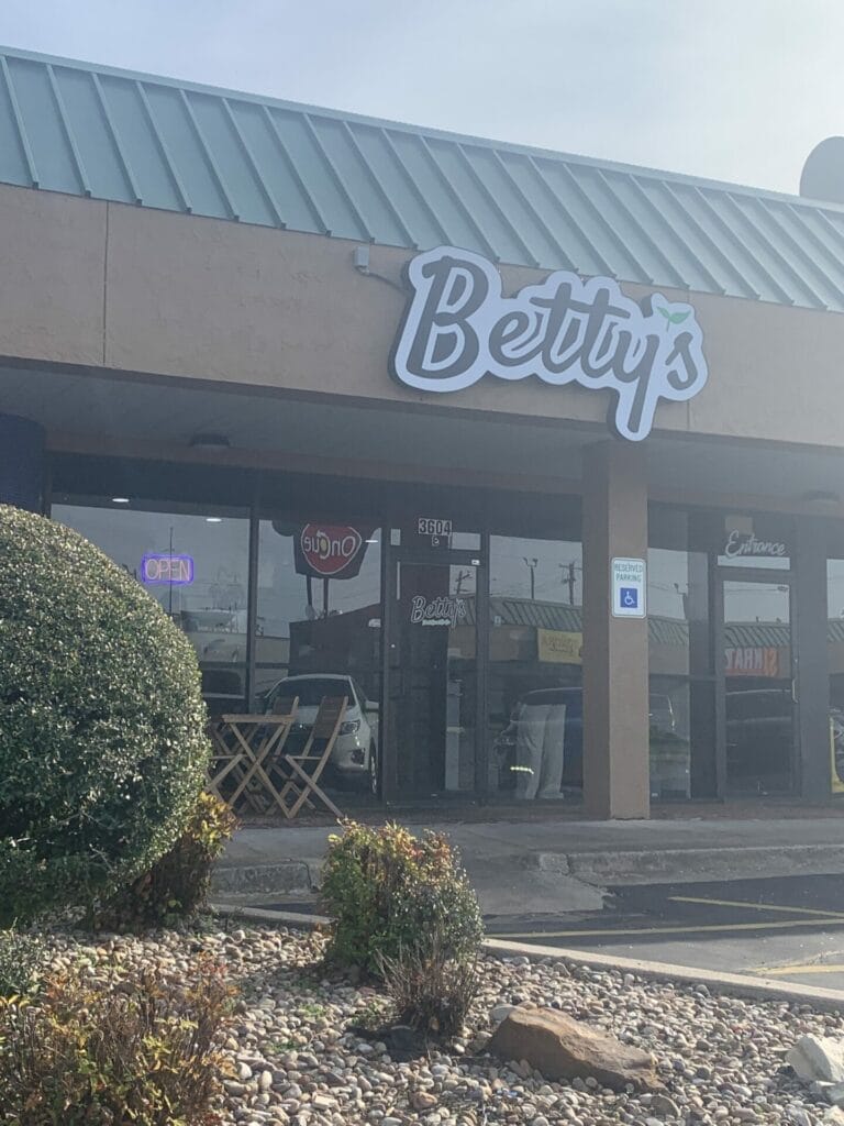 Betty's plant-based to-go's store front. A vegan comfort soul food restaurant.