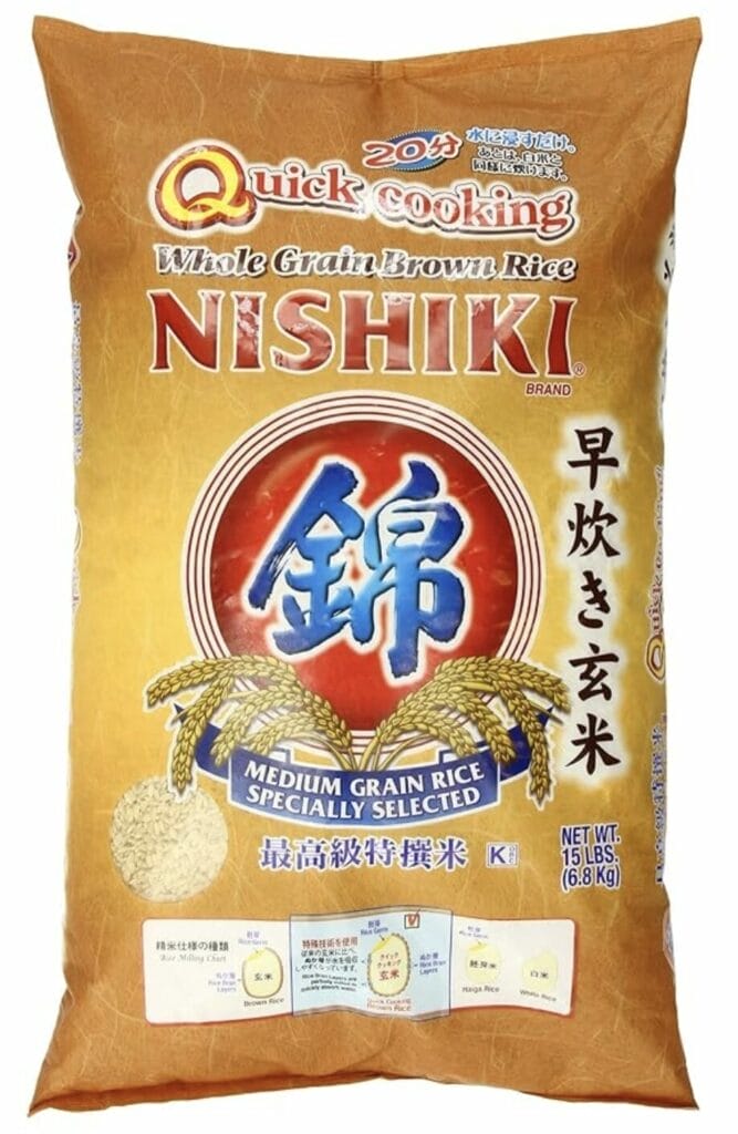 Nishiki germ brown rice-quick cook is the rice we use-simple and nutritious.