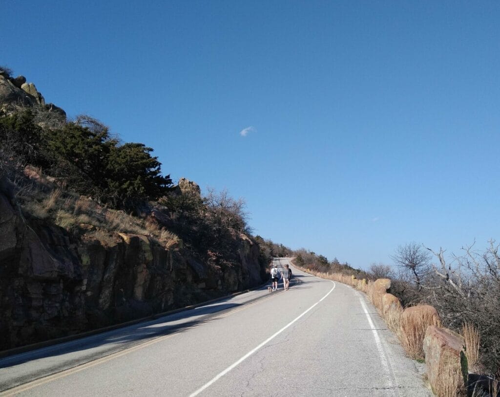 Mount Scott in Oklahoma's road only allow hikers at certain times of the week. 