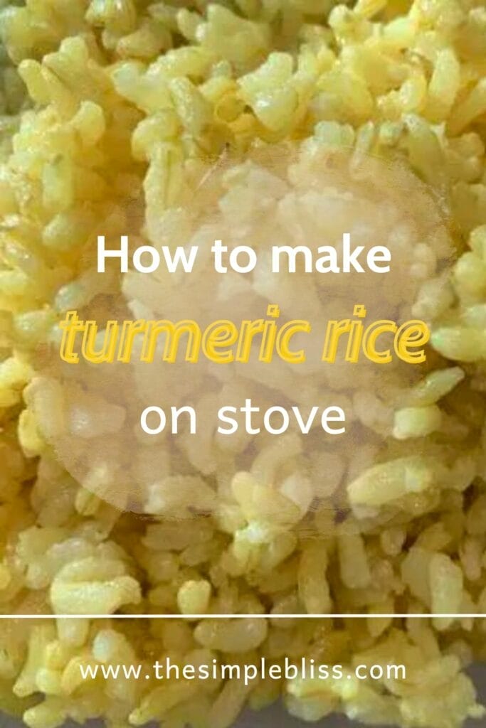 How to make turmeric rice on stovetop recipe, simple and healthy.