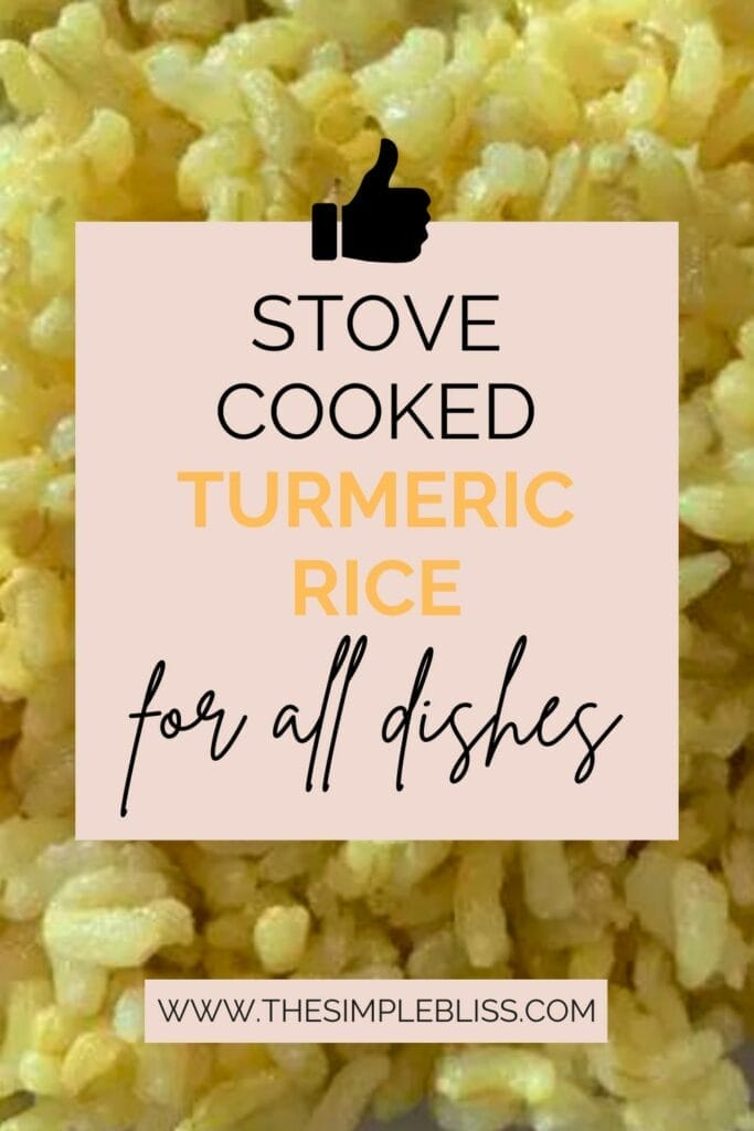 Recipe for best stove cooked turmeric rice for everyone in the family.