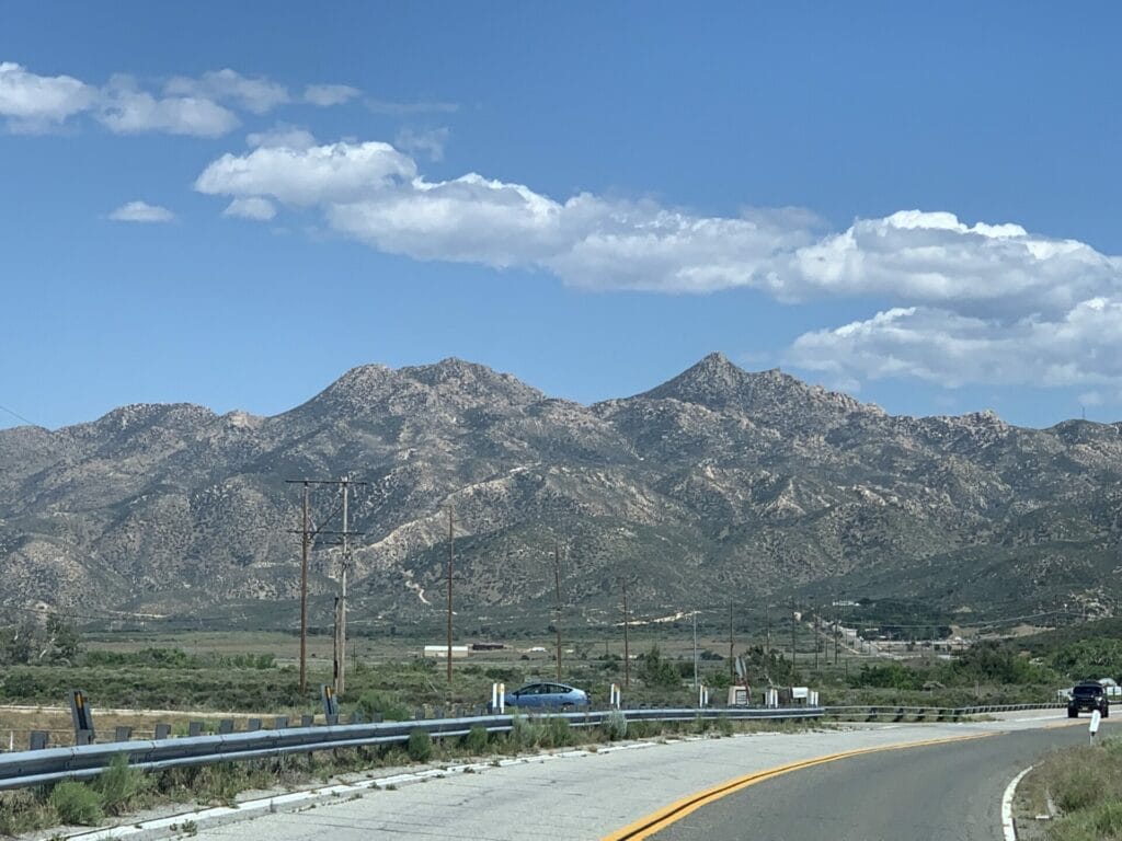 Beautiful hills and blue sky is my view driving as a support van of Ultralight, PCT 2024.