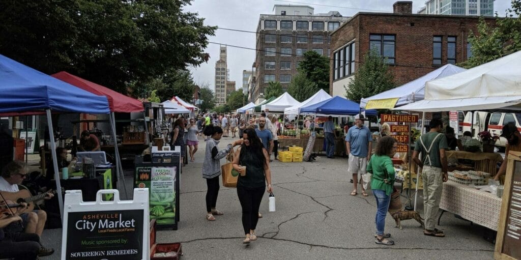 Farmer's market in Asheville.