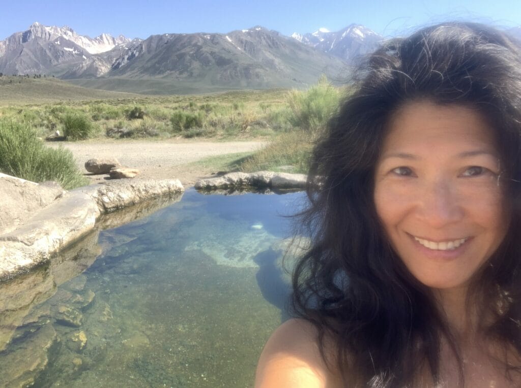 Lillian Lu at Rock Tub Hot Springs in Mammoth Lakes.