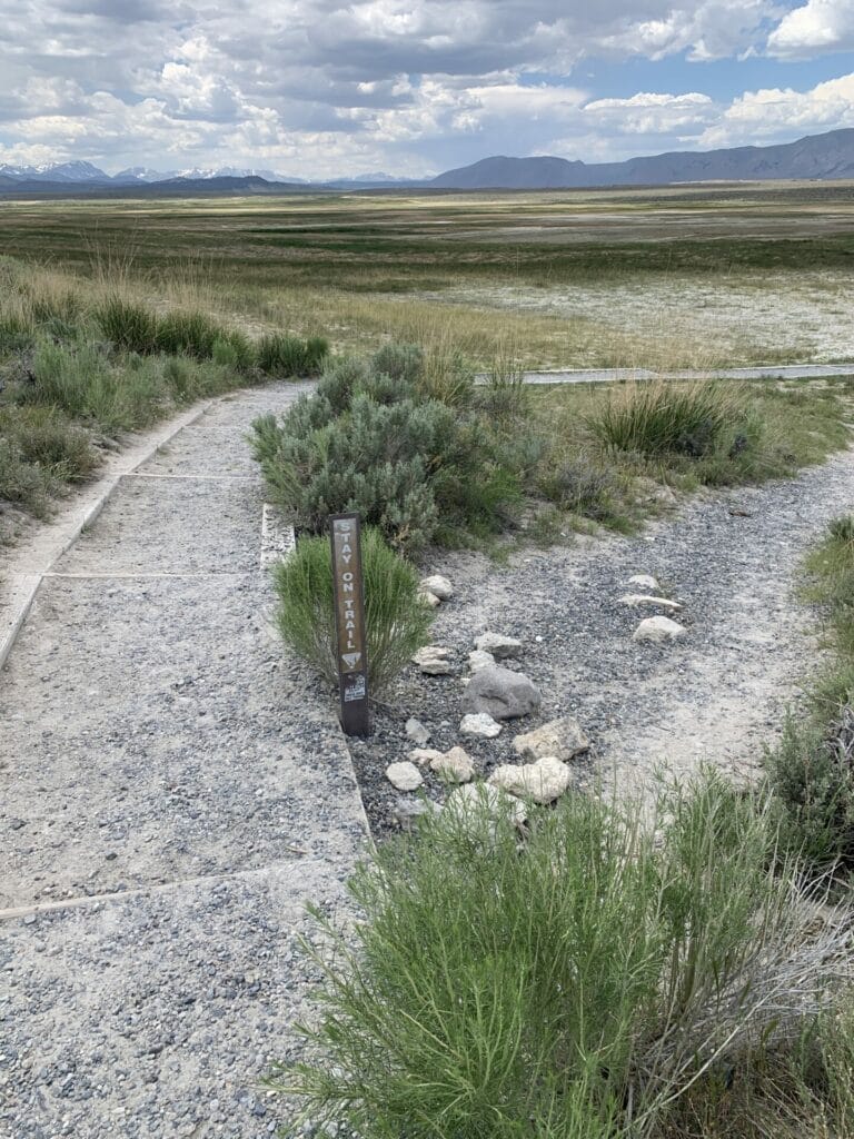 Staying on trail is important in keeping the landscape natural.