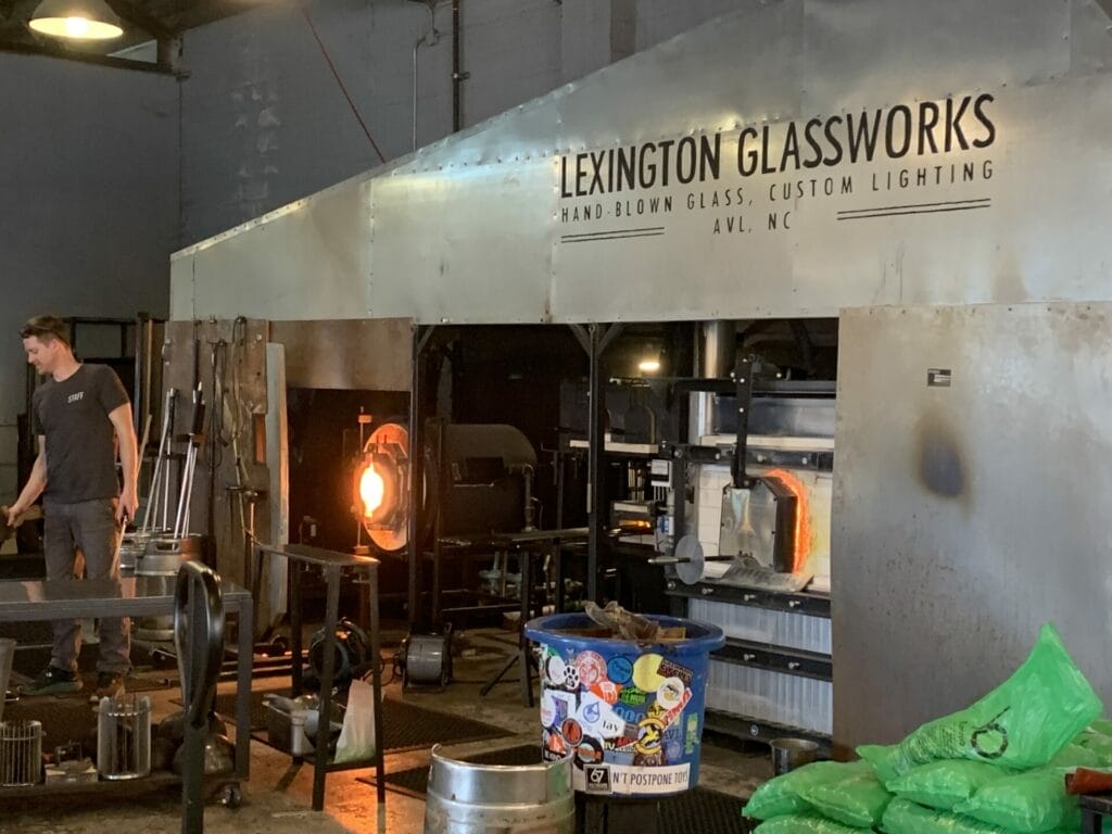 Owner's studio inside Lexington Glassworks in Asheville, NC