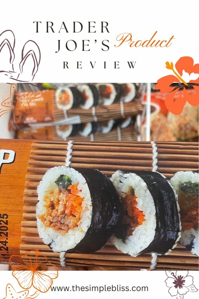 Trader Joe's Kimbap packaging with the words "Trader Joe's Product Review."