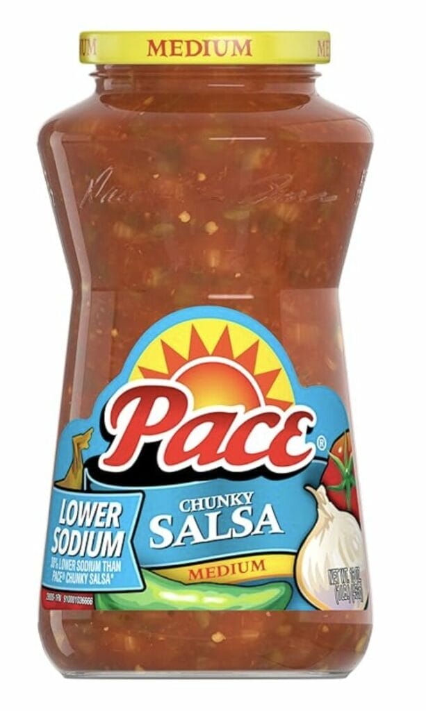 Pace salsa medium hot to go perfectly with Hatch chile and sweet potato tacos.