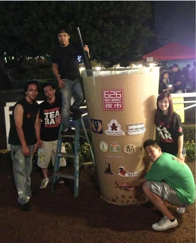 World record biggest cup of boba milk tea by Tea Bar from Rowland Heights was revealed at 626 Night Market.