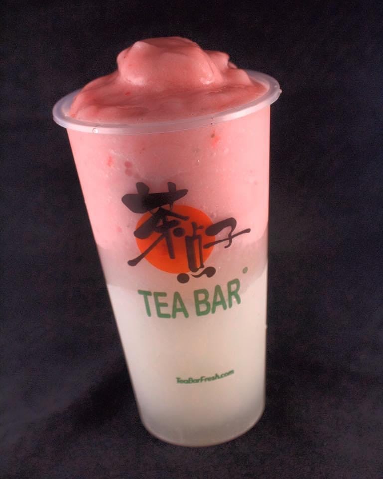 2 tiered fruit slushy from Tea Bar in a cup.