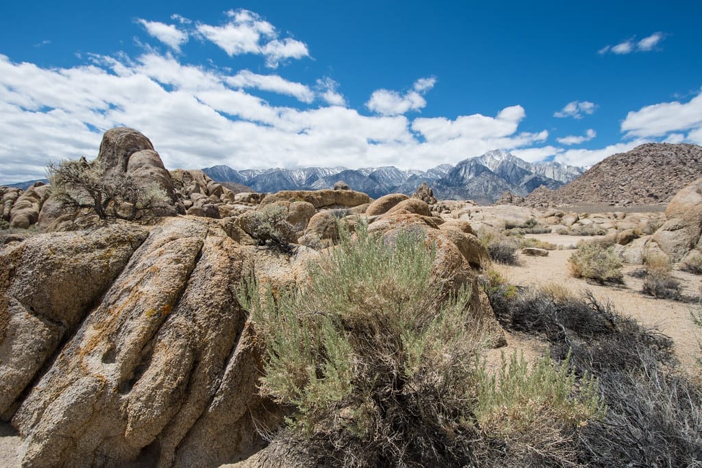 Rocky landscape in Alabama Hills is a wonderful place to camp and enjoy nature.