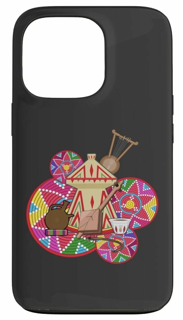 
iPhone 13 Pro Ethiopian Mesob,Sini,Sefed,Kirar,Jebena,Buna,Masinko Art Case