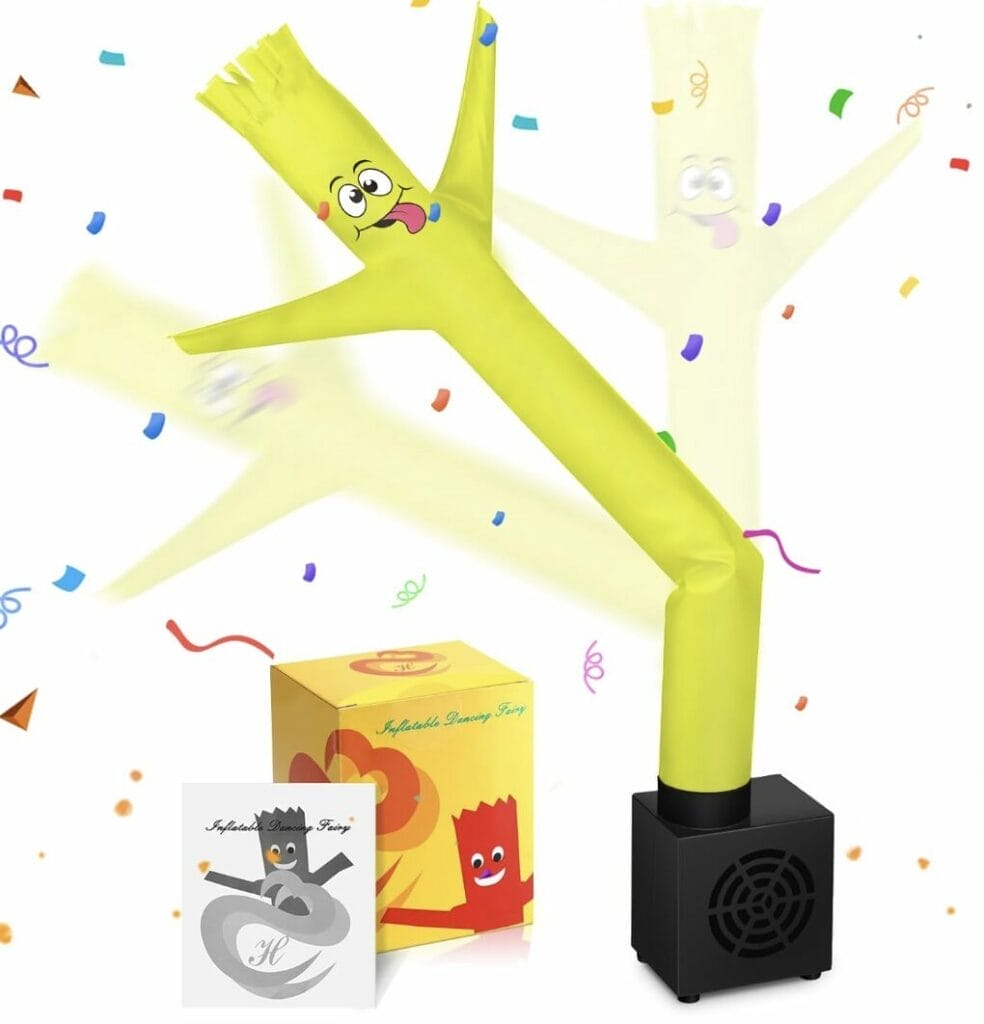 A yellow mini wacky waving inflatable tube guy! Who doesn't want this?