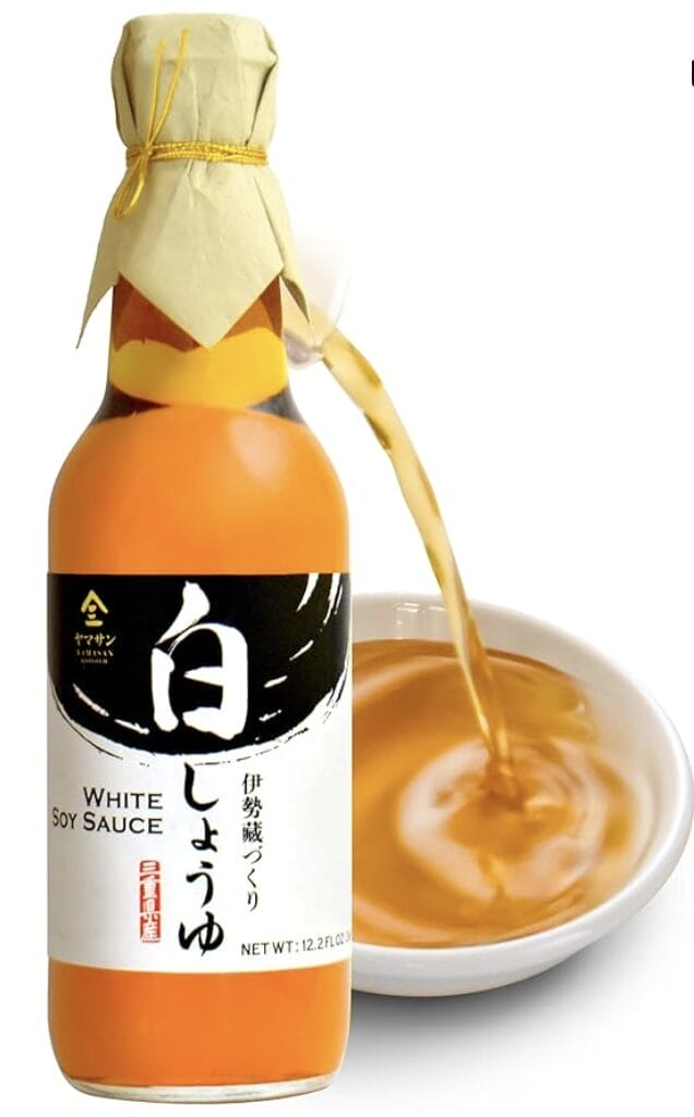 White Soy Sauce is made solely from wheat, therefore, is light in color.