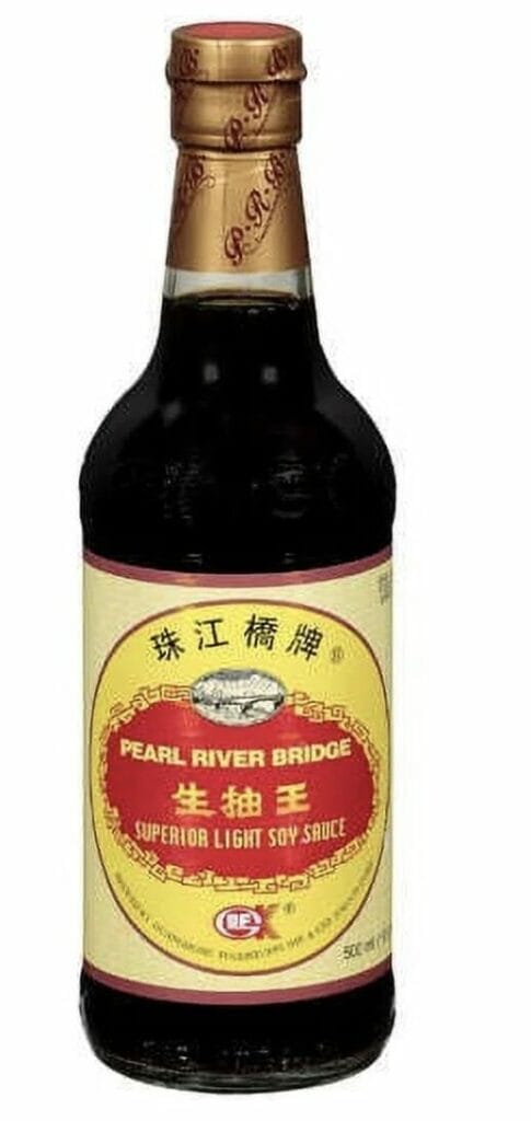 Bottle of light soy sauce.