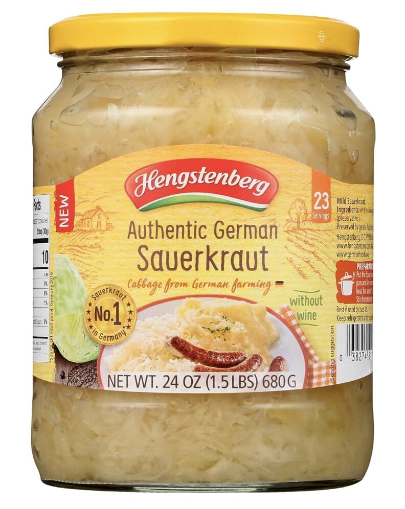 Authentic German Sauerkraut in a jar for this recipe.