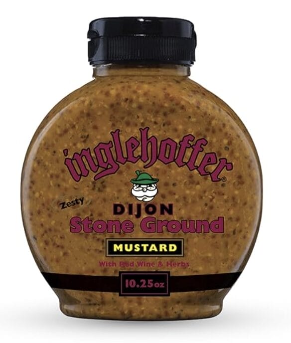 German mustard says Dijon Stone Ground Mustard...perfect for sauerkraut!