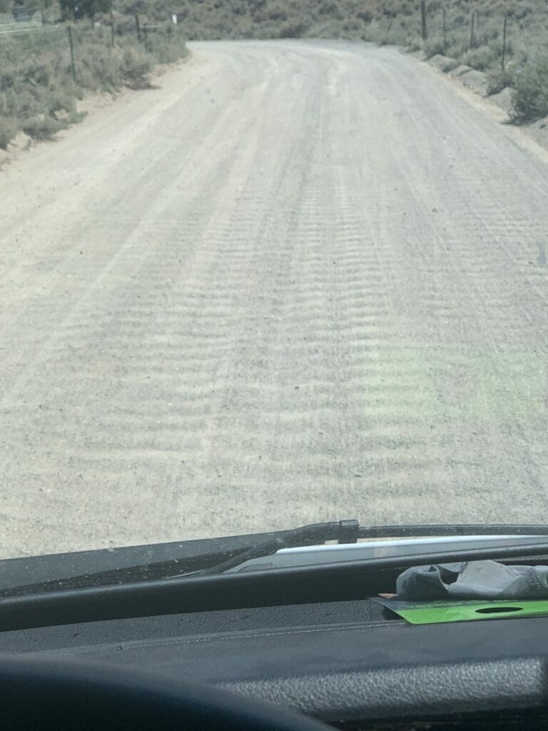 Dirt Road to get to Travertine Hot Springs by Bridgeport, CA. It is true washboard!