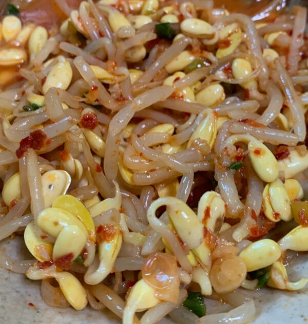 Korean spicy soy bean sprouts side dish is delicious, nutritious, and easy to make!