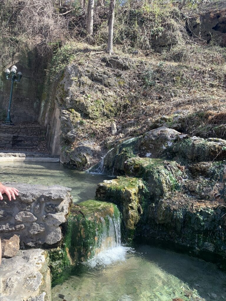 Hot Water Cascade is one of the places you can feel the hot spring water in this unique town.