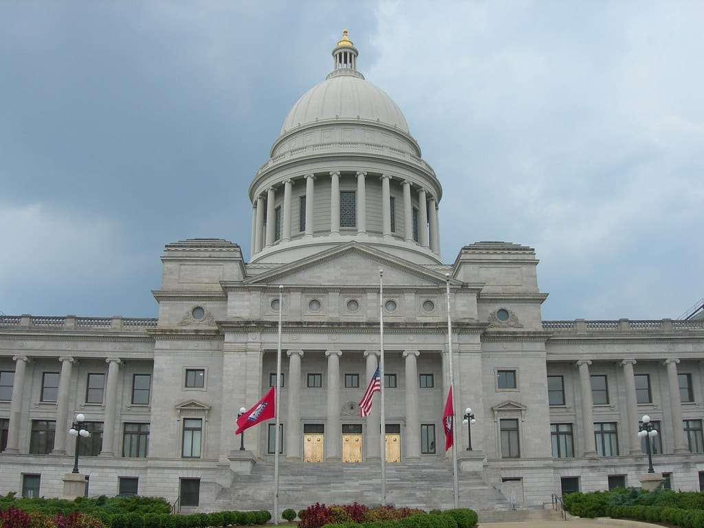 Arkansas State Capital Building is a replica of the US Capital Building in Washington DC, with minor differences.