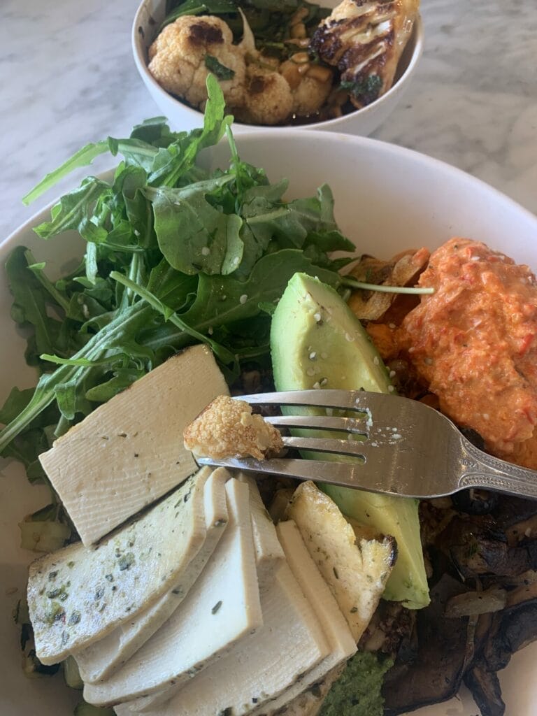 Flower Child is a simple, easy to grab n go meal that's healthy. It's another easy best vegan restaurant in Las Vegas that we visited more than 3 times over 60 days!