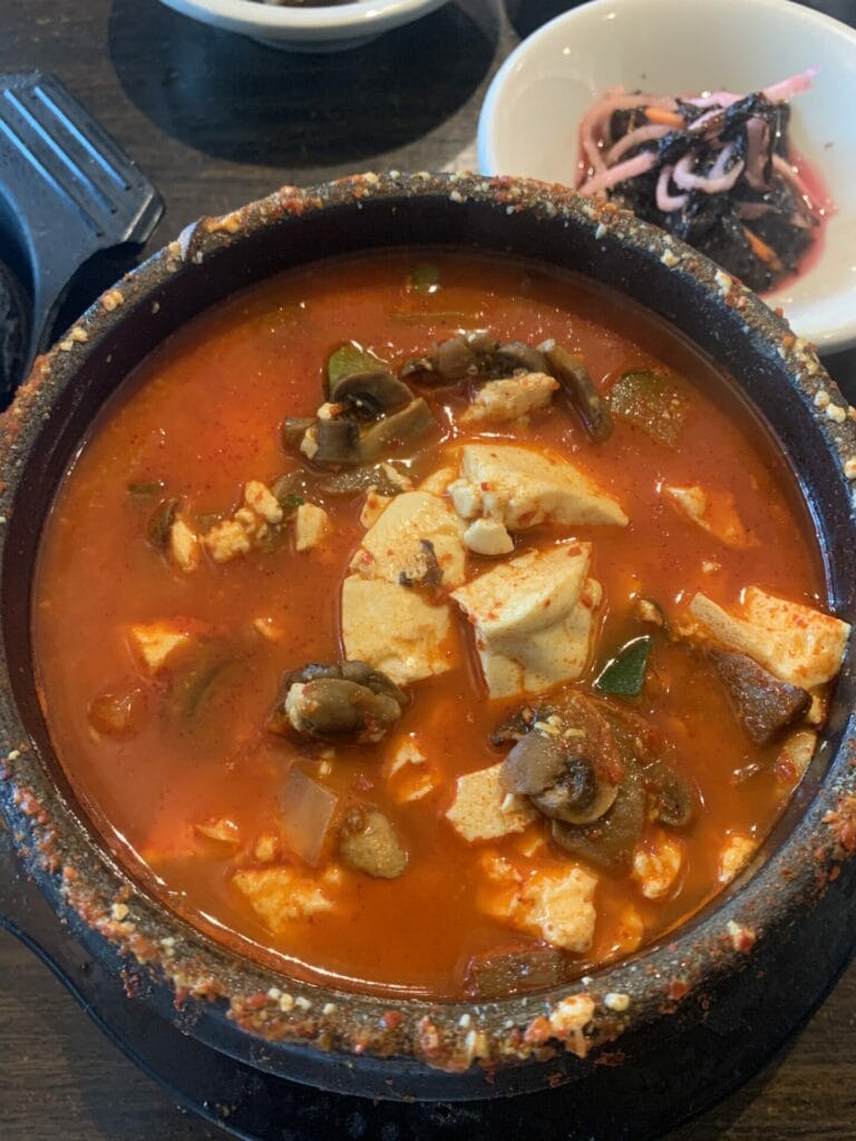 Mr Tofu vegan mushroom tofu stew is delicious and warms your soul.