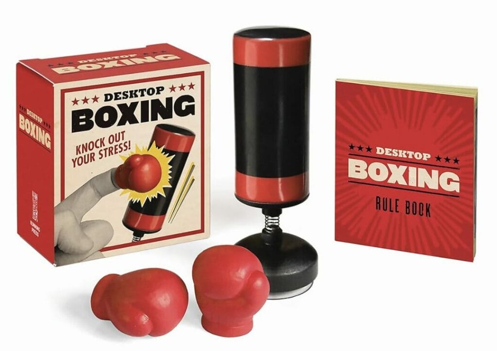 Mini-Punching-Bag to let your stress out or to exercise your fingers at desk.