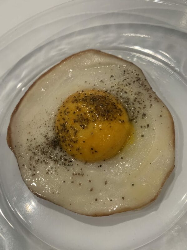 Yo Egg The Sunny One is an amazingly realistic sunny side up egg with running yolk.